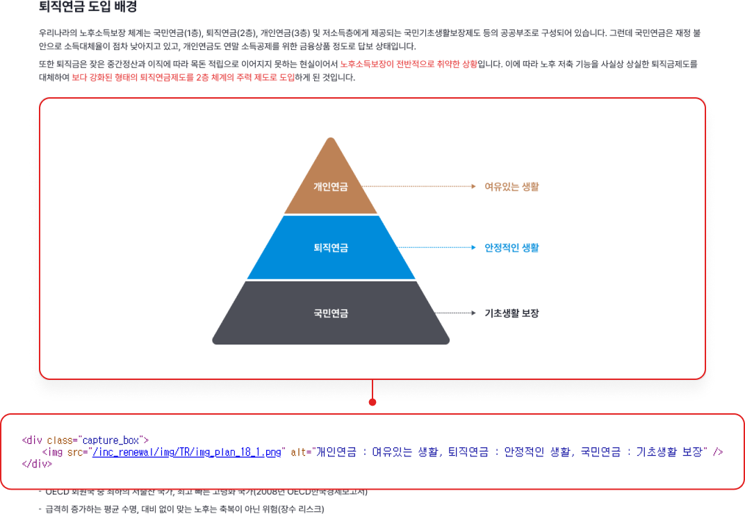 대체 텍스트를 제공하고 있는 예시 화면